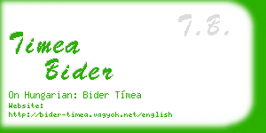 timea bider business card